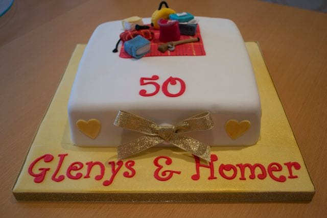  the Costello kitchen this week was a 50th wedding anniversary cake
