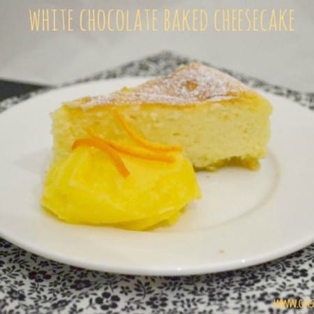 white chocolate baked cheesecake