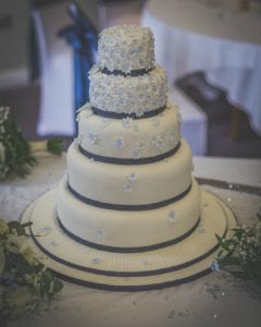 Blue Forget-Me-Not 5 tier Wedding Cake