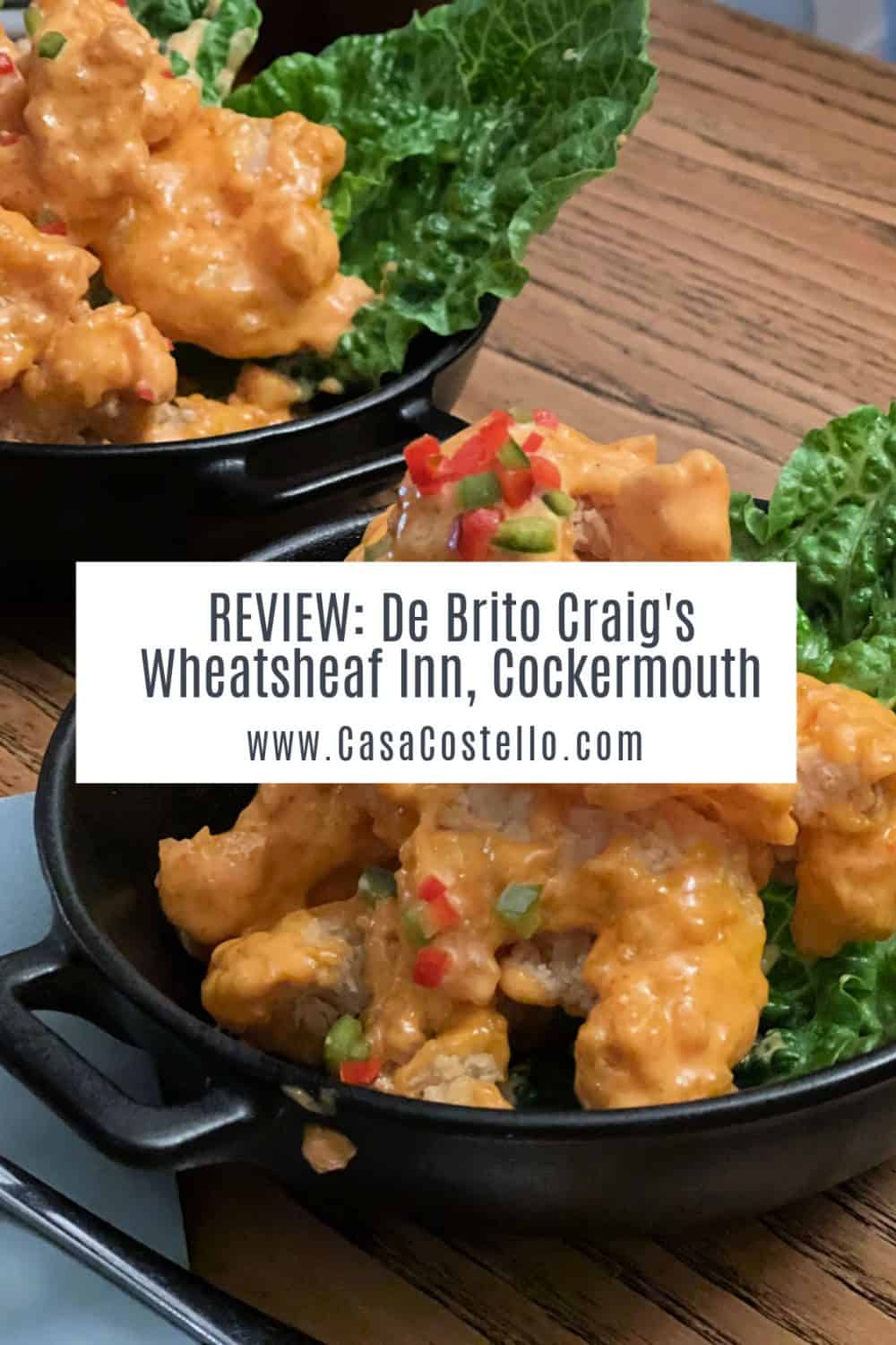 Title page for De Brito Craigs Wheatsheaf Inn Restaurant Review
