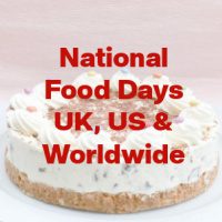 cover picture for national food days showing a cheesecake decorated with smarties