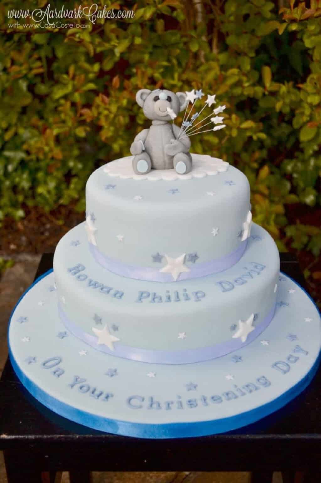 Teddy Bear Christening Cake - Casa Costello